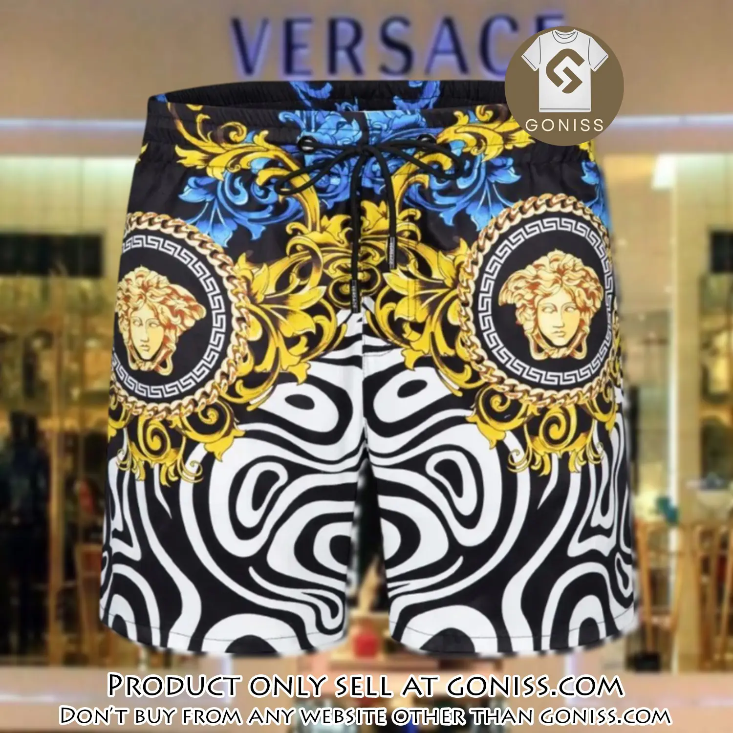 Versace new 3d luxury all over print shorts pants for men gn0247533